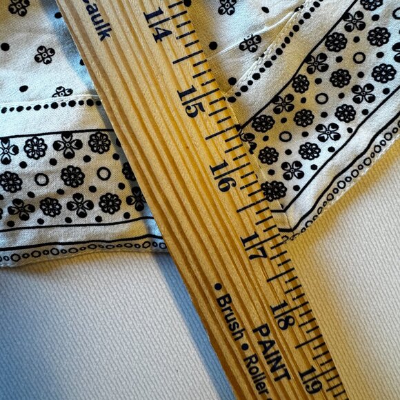 Japna Cropped Top Medium Cream Print Smocked Milkmaid Puff Sleeve Festival - Picture 6 of 7